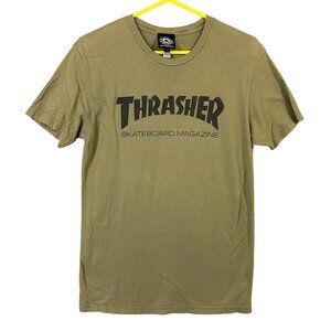 Thrasher Skateboarding Magazine Size Small Olive Green T Shirt GUC